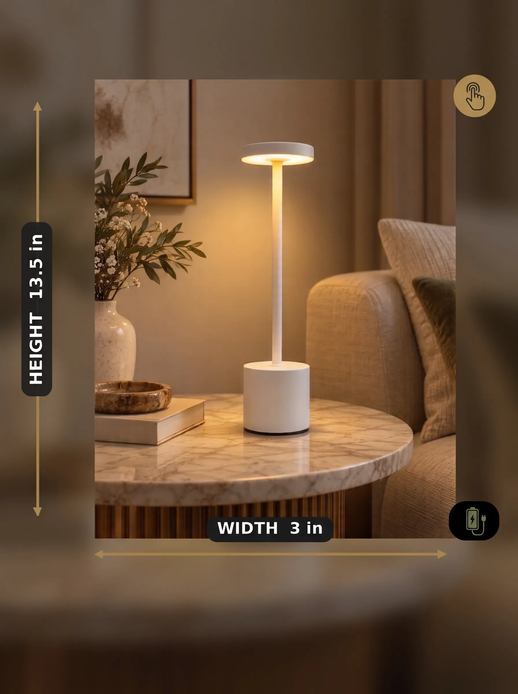 Aesthetic Touch Table Lamp in White - Image 3