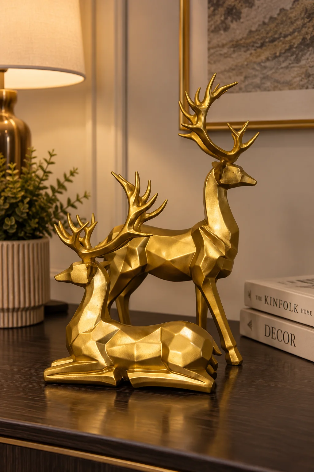 Gold Deer Figurines – Set of 2