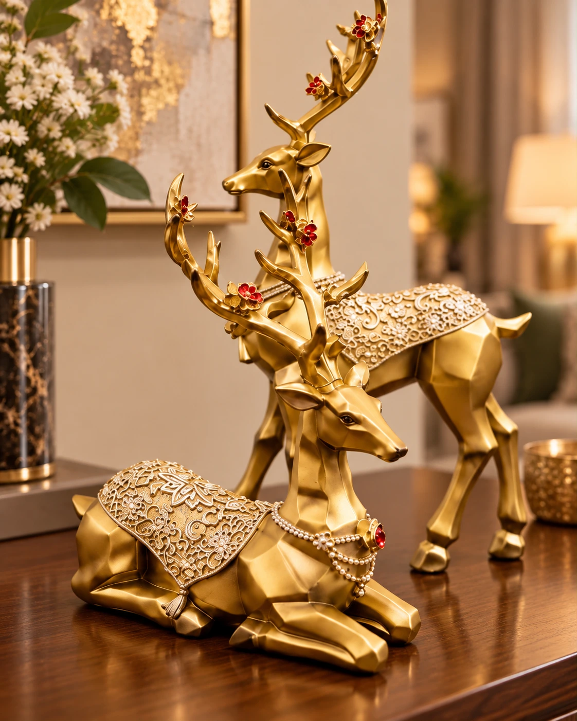 Premium Gold Deer Set of Two