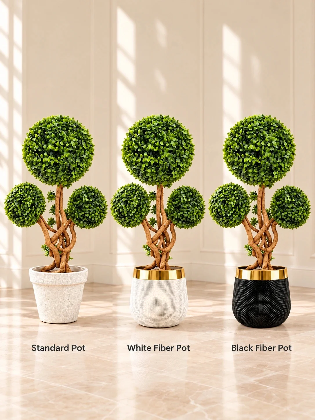 Three-Ball Artificial Topiary Tree - Image 3