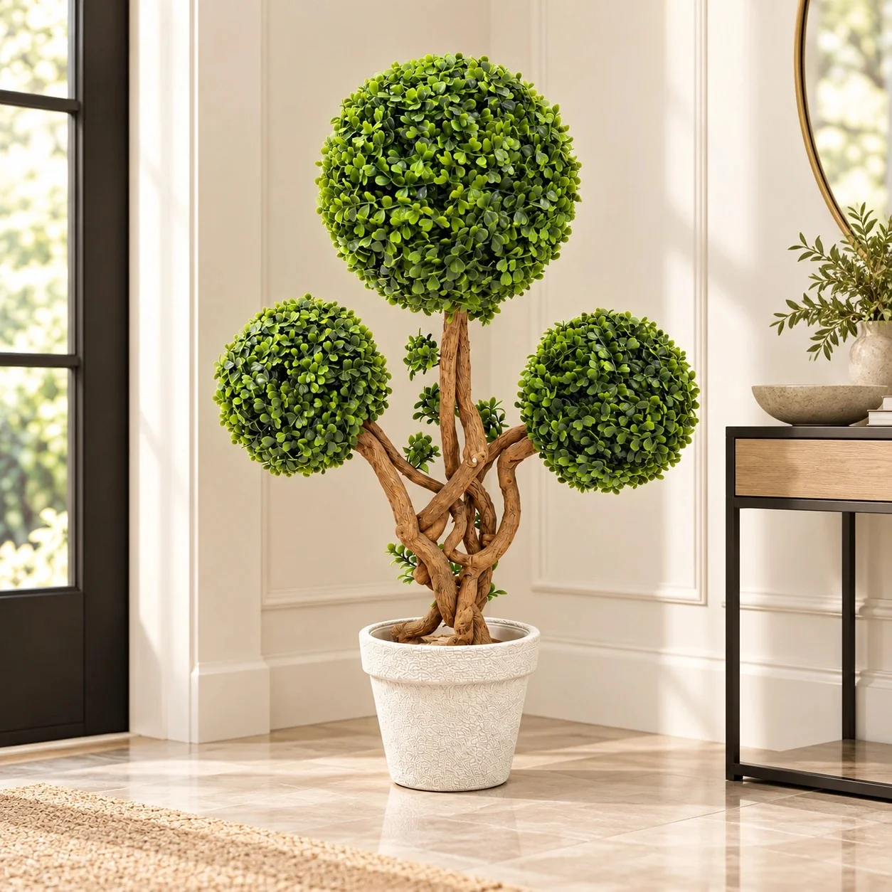 Three-Ball Artificial Topiary Tree